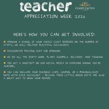 Load image into Gallery viewer, 2026 Sponsor Teacher Appreciation - Gift a Succulent
