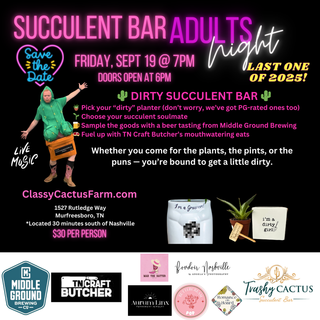 Trashy Cactus Night - FRIDAY, Sept 19 6pm-9pm (Murfreesboro, TN)