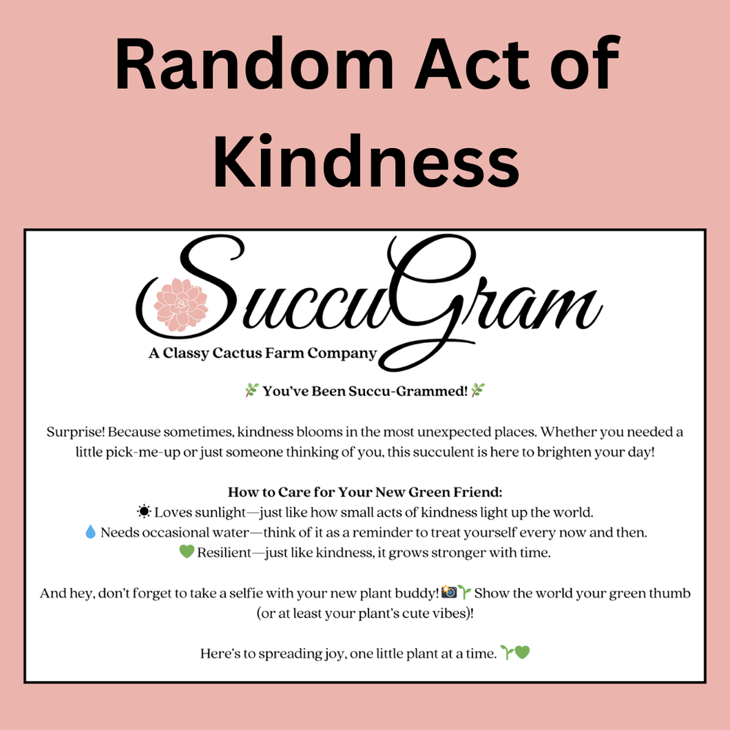 Random Act of Kindness SuccuGram