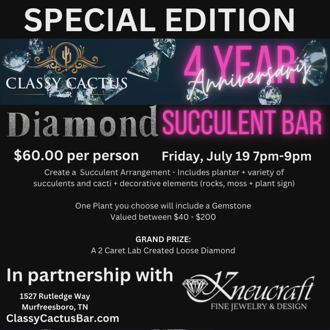 Diamond Succulent Bar - SPECIAL EVENT - Murfreesboro, TN - Friday, July 19 at 7pm