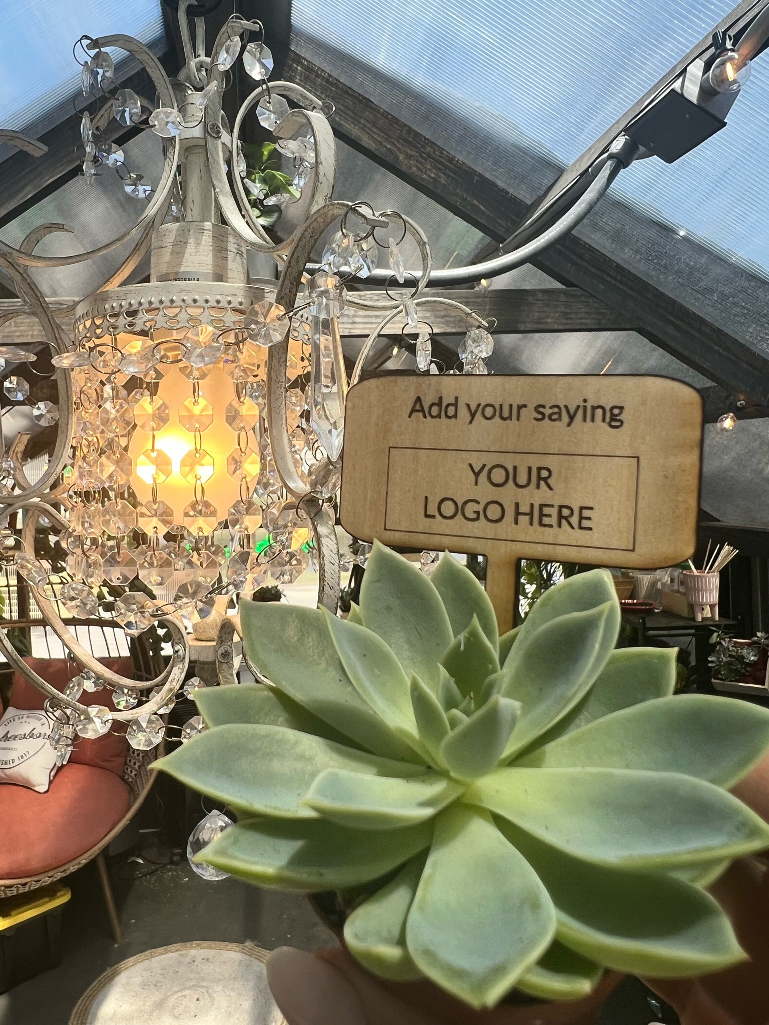 succulent sign Custom Plant Sign